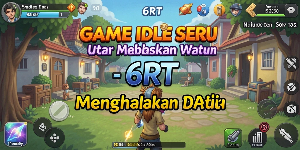 Screenshot gameplay 6RT menampilkan karakter yang sedang mengumpulkan sumber daya.