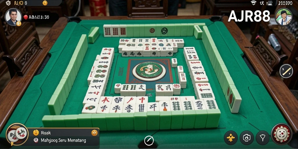 Tampilan gameplay AJR88 dengan berbagai ubin Mahjong yang memukau.