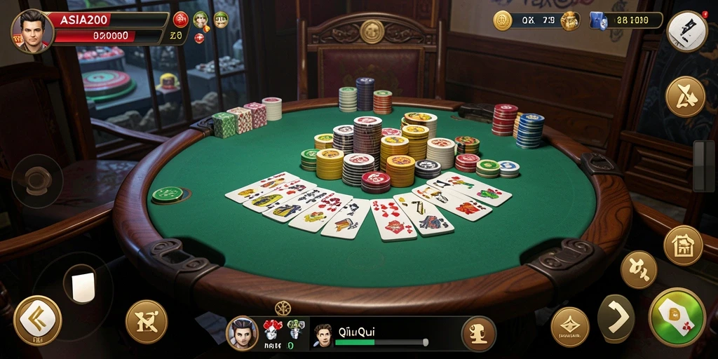 Screenshot utama ASIA200 dengan tampilan gameplay QiuQiu.