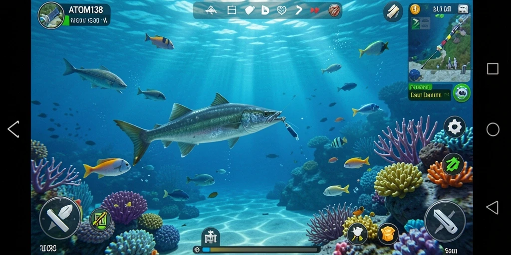 Tangkapan ikan yang menakjubkan dalam gameplay ATOM138.