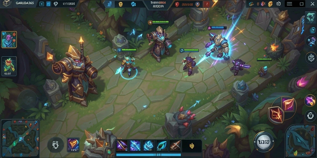 Tampilan gameplay menegangkan saat pertempuran hero di GARUDA365.