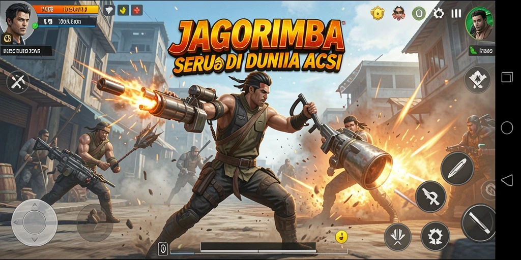 Screenshot menampilkan karakter utama dalam aksi bertarung.