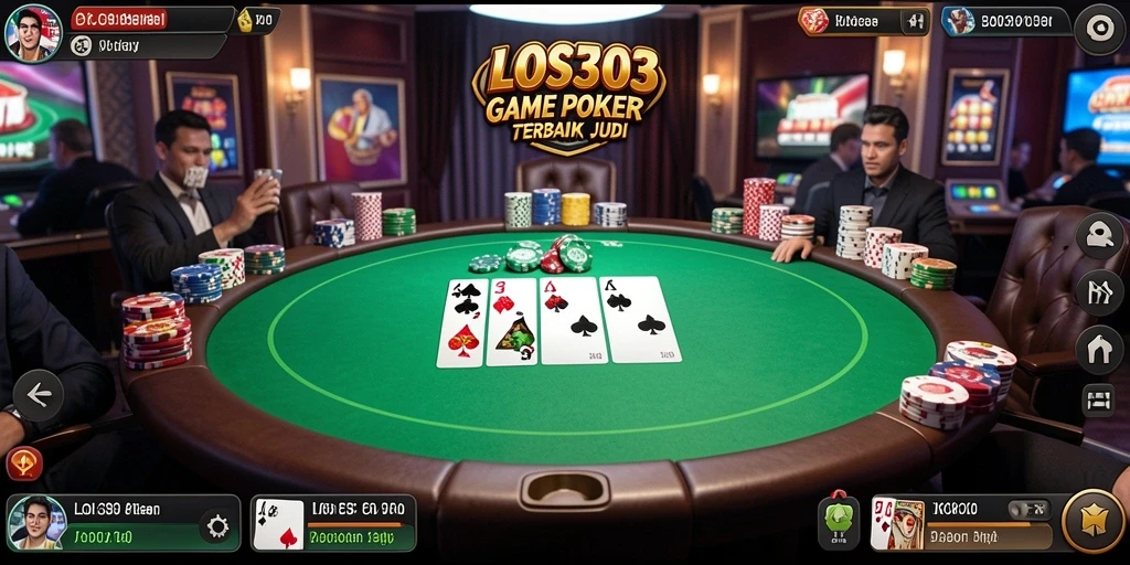Tampilan gameplay Poker yang seru dan interaktif.