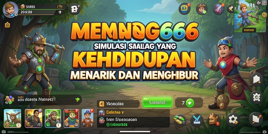 Tangkapan layar utama MENANG666 menampilkan gameplay simulasi yang hidup dan menarik.