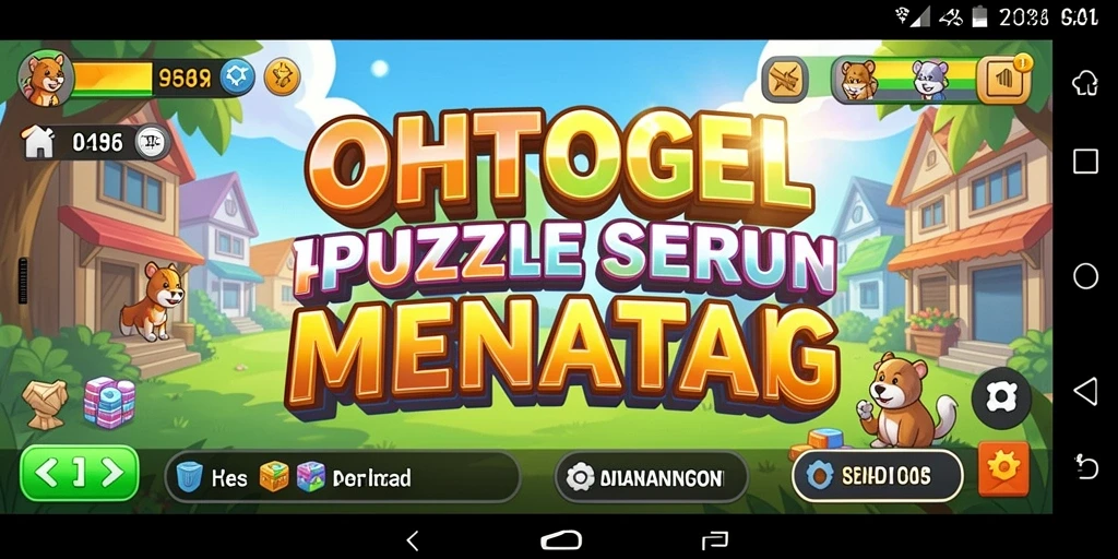 Screenshot gameplay OHTOGEL menampilkan serunya tantangan Puzzle yang harus dipecahkan.