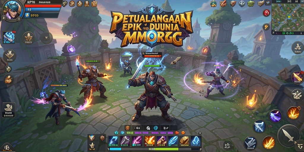 Tampilan gameplay RP99 yang menakjubkan dan mendalam dalam dunia MMORPG.