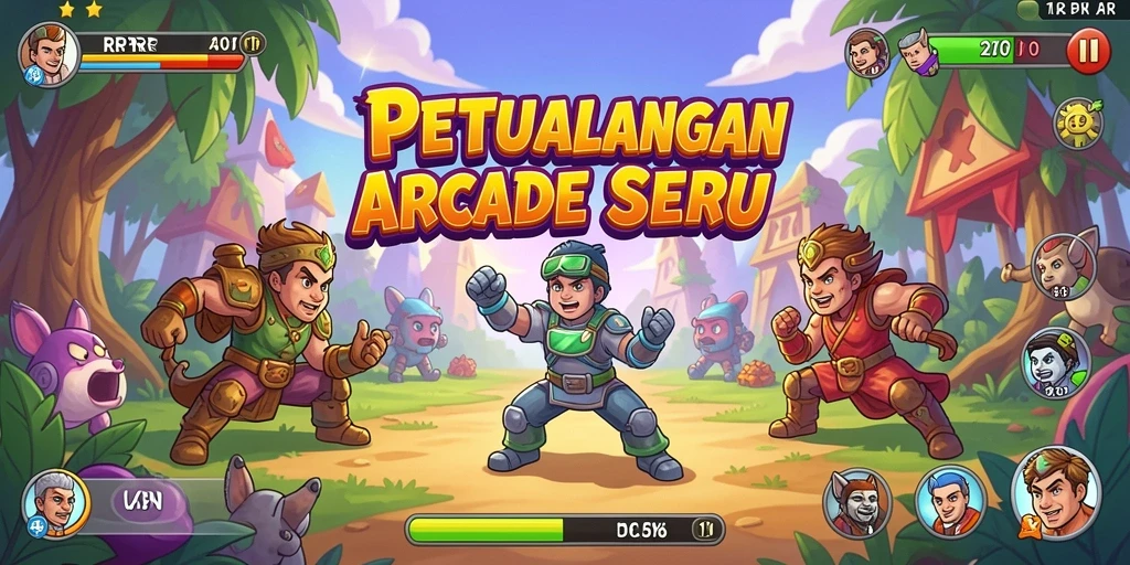 Tangkapan layar RPRR menampilkan aksi seru dalam gameplay Arcade.