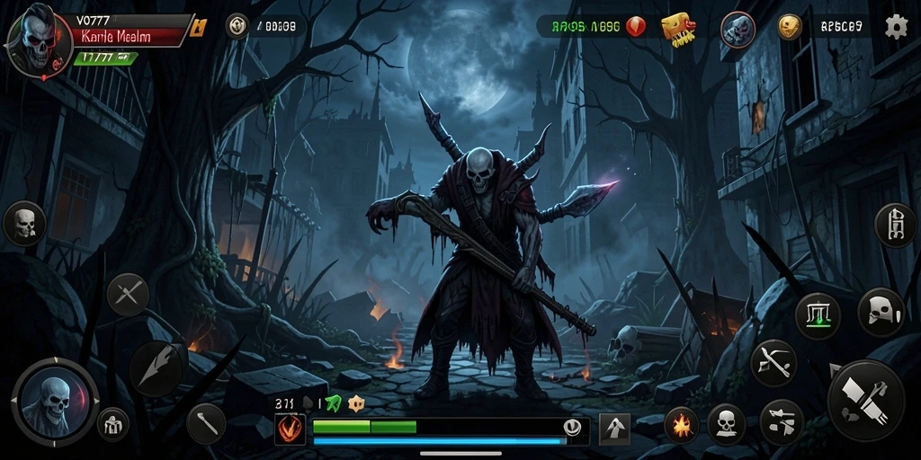Screenshot menunjukkan suasana mencekam di dalam game VO777.